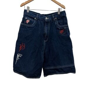 FUBU The Collection Baggy Jean Shorts Wide‎ Leg Boys Kids Size 18 Blue Denim